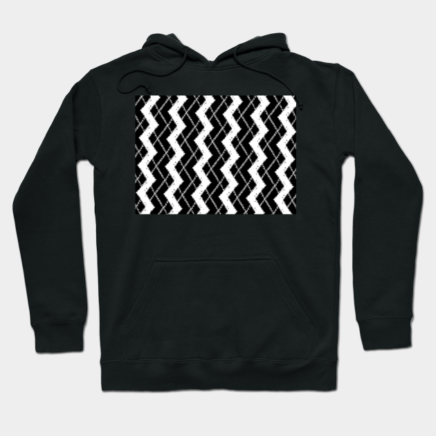Black and White Zig Zag Pattern Zig Zag Pattern Hoodie TeePublic